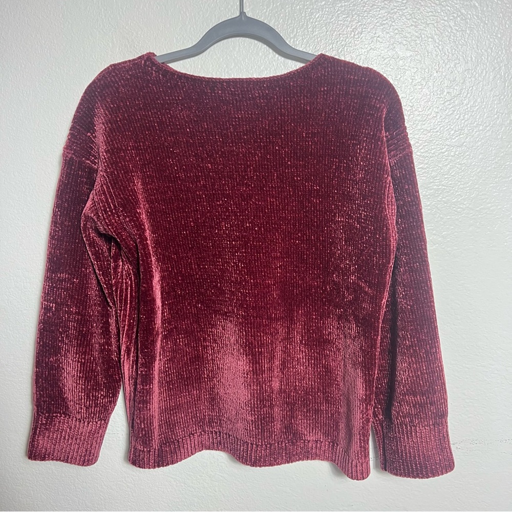 J.jill Pure Jill Luxe-Chenille Pullover Sweater Pomegranate Sweater S NWT - Picture 3 of 8